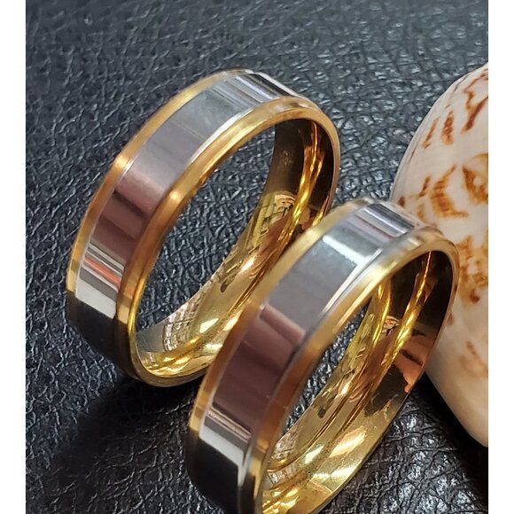 Stainless steel Wedding Ring Simple Design 6mm Width Band Ring for Women and Men - Picture 2 of 3